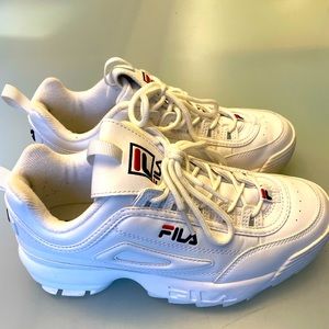 Fila sport shoes; used twice by my daughter. White, size 7